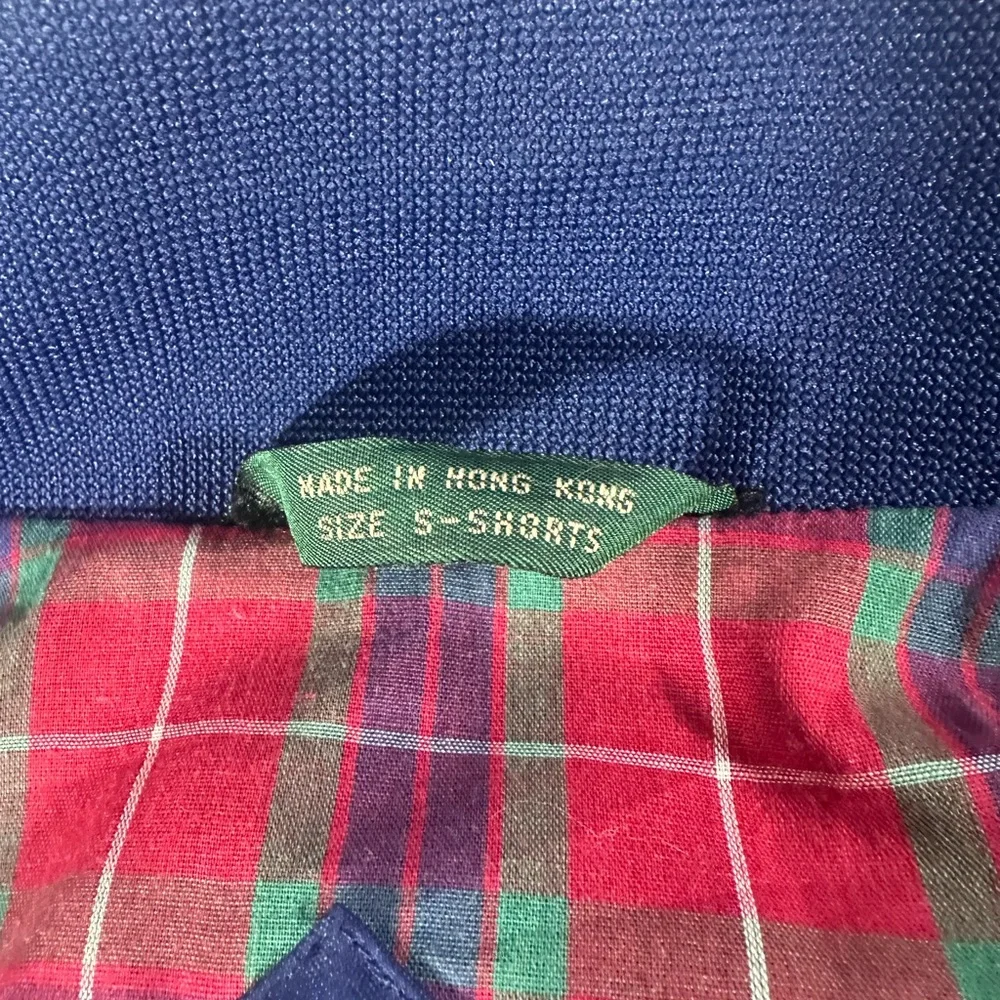 Field & Stone Plaid Lined Bomber Jacket Navy a Blue Zip Front Size Small Short